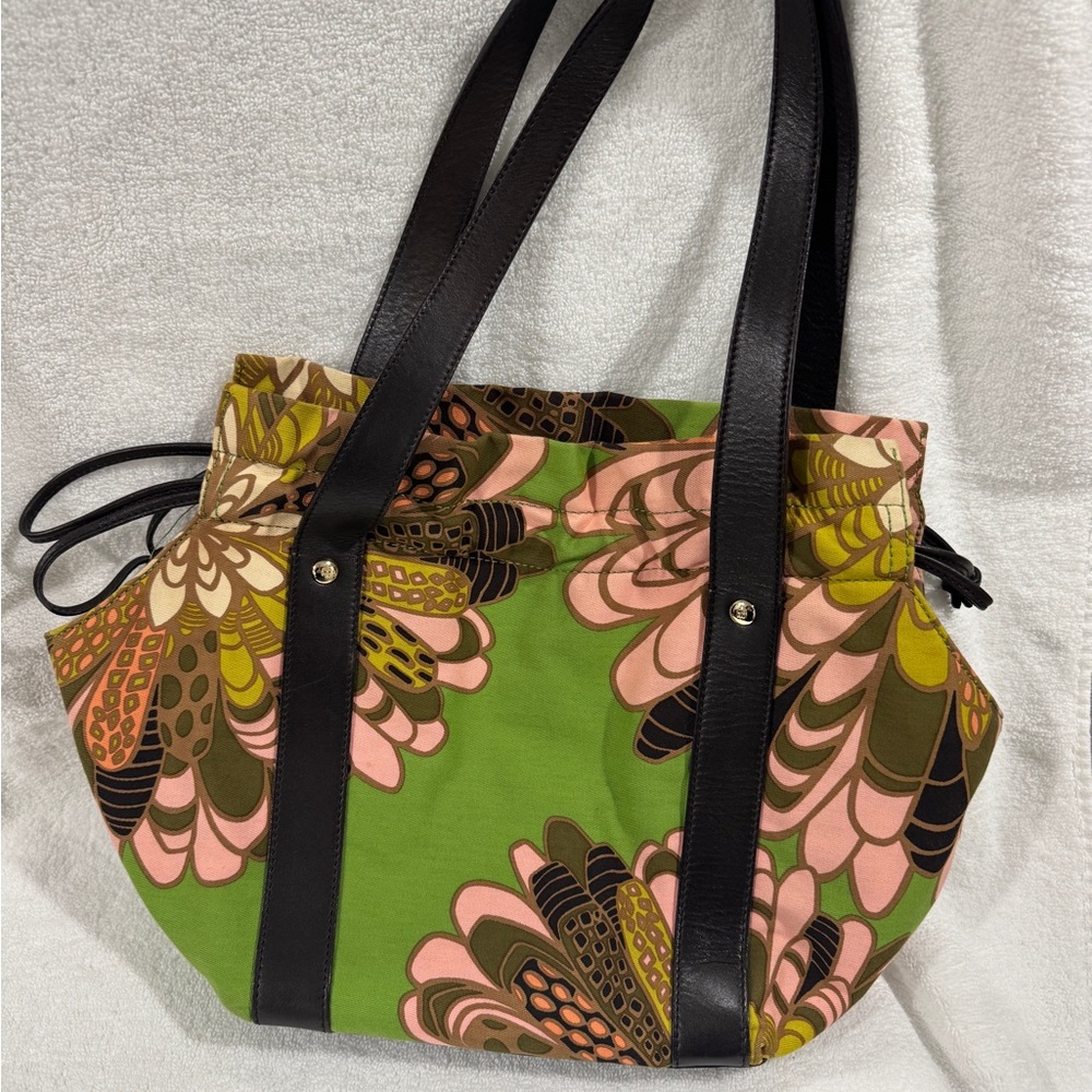Kate Spade Floral Green and Pink Tote Bag